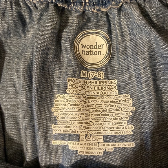 Blue & White Stripes Girls One Piece Romper EUC- size 7/8 - Picture 4 of 4